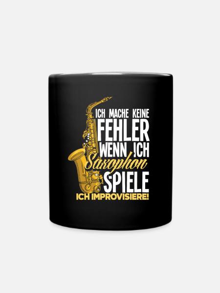 Lustiges Saxophon Geschenk - Tasse einfarbig - Schwarz