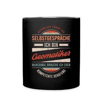 Geomatiker Arbeitskollege Kollege Geschenk Retro - Tasse einfarbig - Schwarz - Vorne