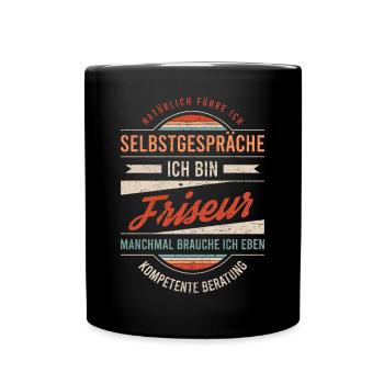 Friseur Arbeitskollege Kollege Geschenk Retro - Tasse einfarbig - Schwarz - Vorne