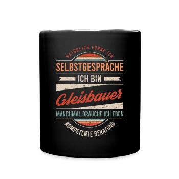 Gleisbauer Arbeitskollege Kollege Geschenk Retro - Tasse einfarbig - Schwarz - Vorne