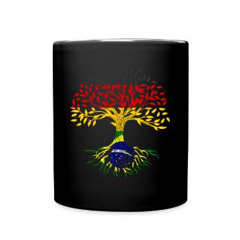 Racines Arbre Allemagne Brésil - Mug uni - noir - Devant