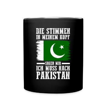 Pakistan Pakistaner Pakistanisches - Tasse einfarbig - Schwarz - Vorne