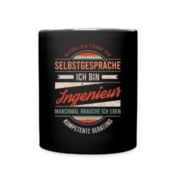 Ingenieur Arbeitskollege Kollege Geschenk Retro - Tasse einfarbig - Schwarz - Vorne