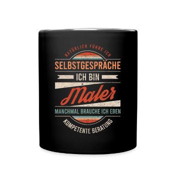 Maler Arbeitskollege Kollege Geschenk Retro - Tasse einfarbig - Schwarz - Vorne