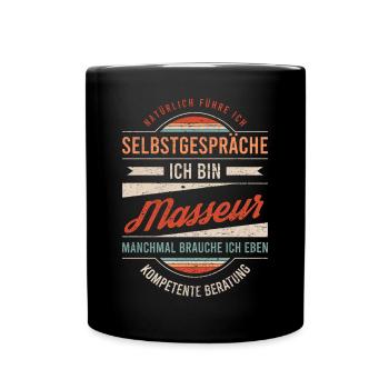 Masseur Arbeitskollege Kollege Geschenk Retro - Tasse einfarbig - Schwarz - Vorne