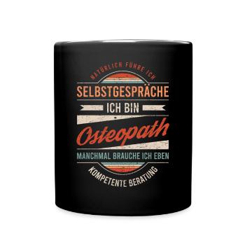 Osteopath Arbeitskollege Kollege Geschenk Retro - Tasse einfarbig - Schwarz - Vorne