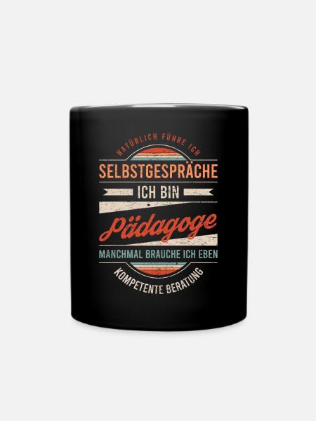 Pädagoge Arbeitskollege Kollege Geschenk Retro - Tasse einfarbig - Schwarz