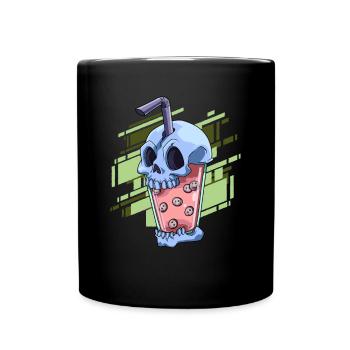 Boba Tea Pastell Goth Style - Kawaii Bubble Tee - Tasse einfarbig - Schwarz - Vorne