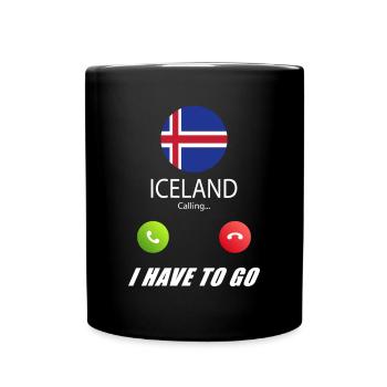 Iceland calls lusiger flags saying - Full Colour Mug - black - Front