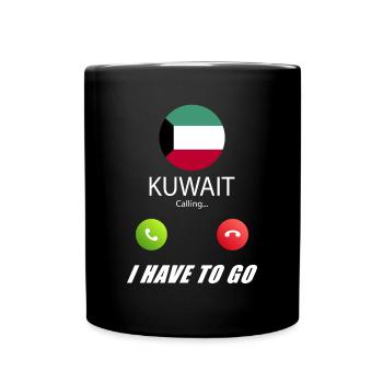 Kuwait ruft an Lusiger Flaggen Spruch - Tasse einfarbig - Schwarz - Vorne