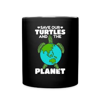Journée de la tortue de mer : je sauve notre - Mug uni - noir - Devant