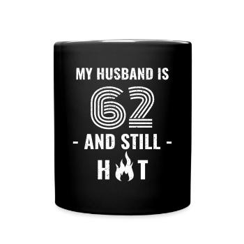62 years birthday husband - Full Colour Mug - black - Front