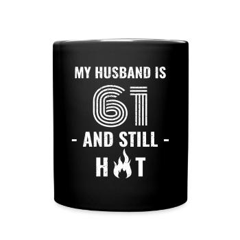 61 years birthday husband - Full Colour Mug - black - Front