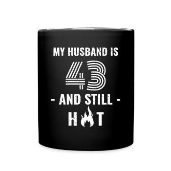 43 years birthday husband - Full Colour Mug - black - Front