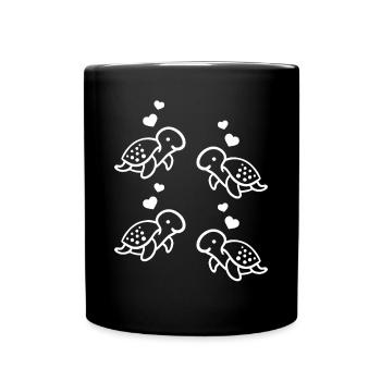 Turtles Hearts Sea Turtles Lovers of - Full Colour Mug - black - Front