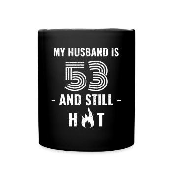 53 years birthday husband - Full Colour Mug - black - Front