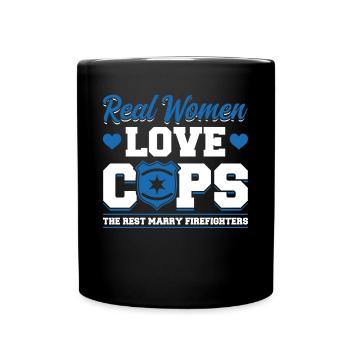 Real Women Love Policemen - Full Colour Mug - black - Front