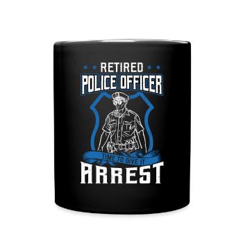 Retired Police Officer - Full Colour Mug - black - Front