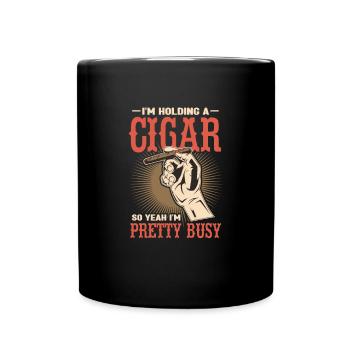 Cigare Fumeur Tabac Cigare Cadeau - Mug uni - noir - Devant