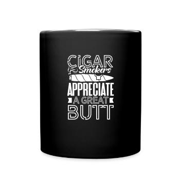 Cigare Fumeur Tabac Cigare Cadeau - Mug uni - noir - Devant