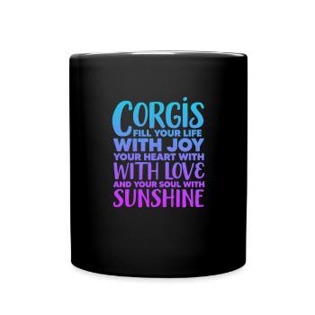 Corgi - Tasse einfarbig - Schwarz - Vorne