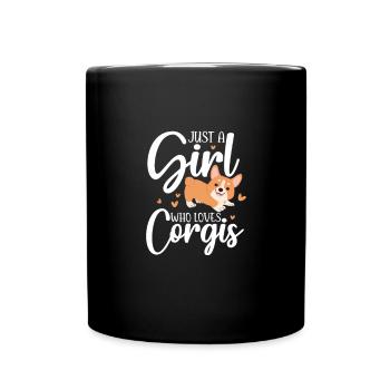 Corgi - Tasse einfarbig - Schwarz - Vorne