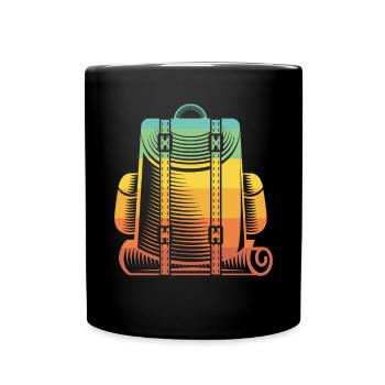 Backpacking Artwork Retro Luggage - Full Colour Mug - black - Front