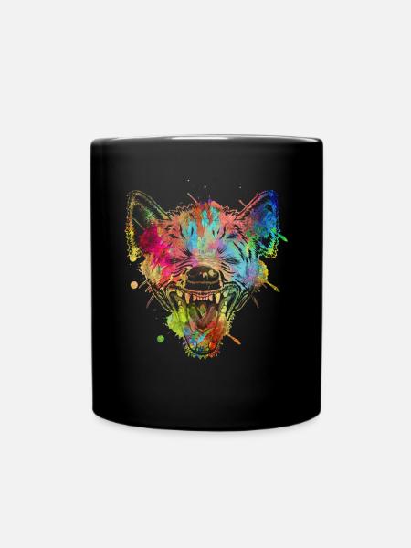Hyène colorée - Mug uni - noir