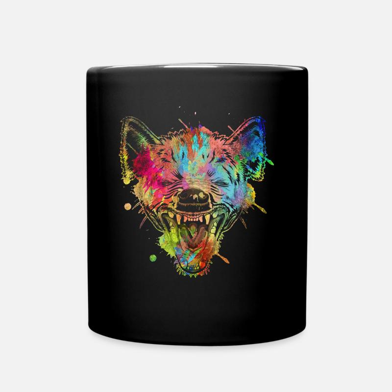Bunte Hyäne - Tasse einfarbig - Schwarz