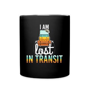 Am Lost In Transit Luggage Pun - Full Colour Mug - black - Front
