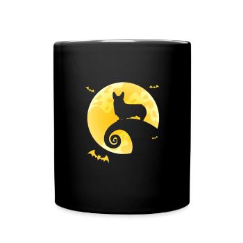 Corgi Halloween - Tasse einfarbig - Schwarz - Vorne