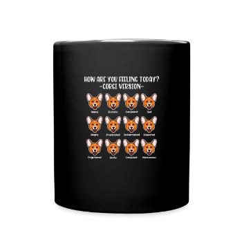 Corgi - Tasse einfarbig - Schwarz - Vorne