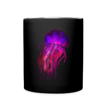 Qualle - Tasse einfarbig - Schwarz - Vorne