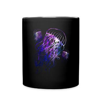 Bunte Qualle - Tasse einfarbig - Schwarz - Vorne