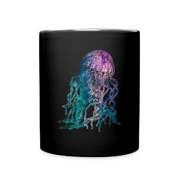Qualle - Tasse einfarbig - Schwarz - Vorne