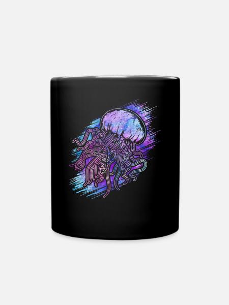 Qualle - Tasse einfarbig - Schwarz