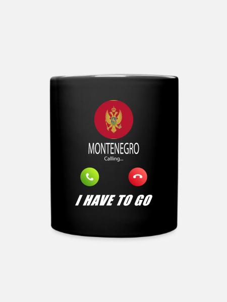 Montenegro ruft an Lusiger Flaggen Spruch - Tasse einfarbig - Schwarz