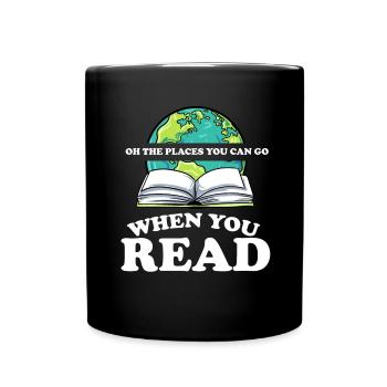 Lesen - Tasse einfarbig - Schwarz - Vorne