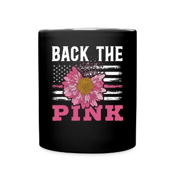 Zurück Die rosa USA Flagge Brustkrebs Bewusstsein - Tasse einfarbig - Schwarz - Vorne
