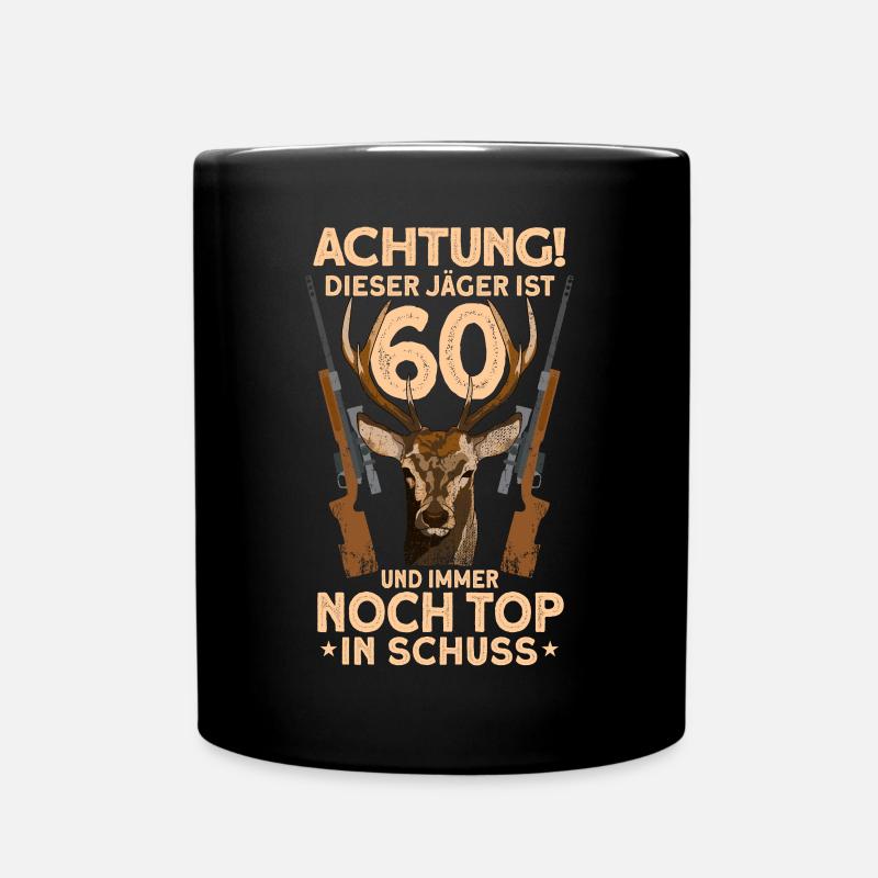60 Jahre Rehbock Jäger Geburtstag Jagen Geschenk - Tasse einfarbig - Schwarz