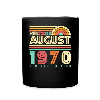 Salutations d’anniversaire août 1970 - Mug uni - noir - Devant