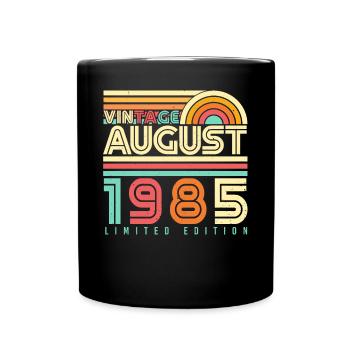 August 1985 Retro - Tasse einfarbig - Schwarz - Vorne