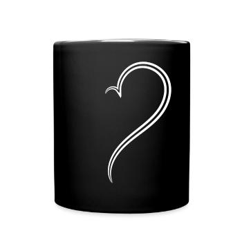 Simple Half Heart Way - Full Colour Mug - black - Front