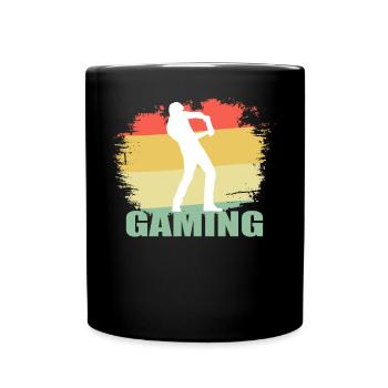 Vintage Gaming Tshirt - Tasse einfarbig - Schwarz - Vorne