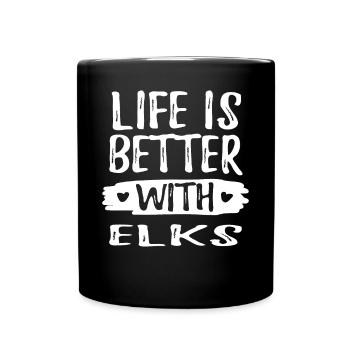 LIFE IS BETTER WITH ELKS - Tasse einfarbig - Schwarz - Vorne