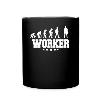 evolution of worker - Full Colour Mug - black - Front