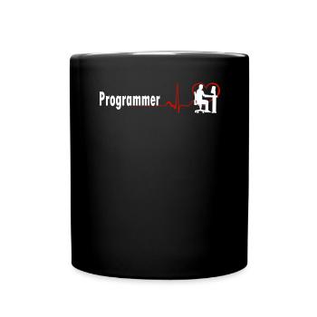 UNIQUE PROGRAMMER HEARTBEAT DESIGN - Tasse einfarbig - Schwarz - Vorne