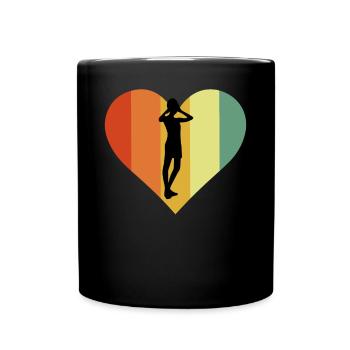 Retro Sauna Heart Design - Full Colour Mug - black - Front