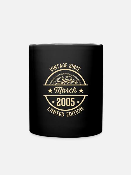 Anniversaire Vintage depuis Mars 2005 - Mug uni - noir