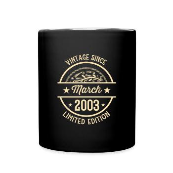 Anniversaire Vintage depuis Mars 2003 - Mug uni - noir - Devant